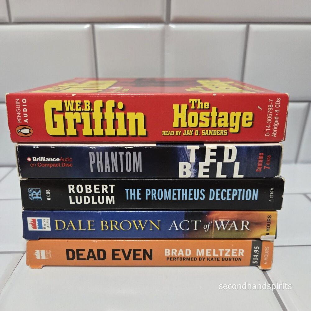 Mystery Thriller CD Audiobooks 5 Book Lot Griffin,Bell,Ludlum,Brown,Meltzer